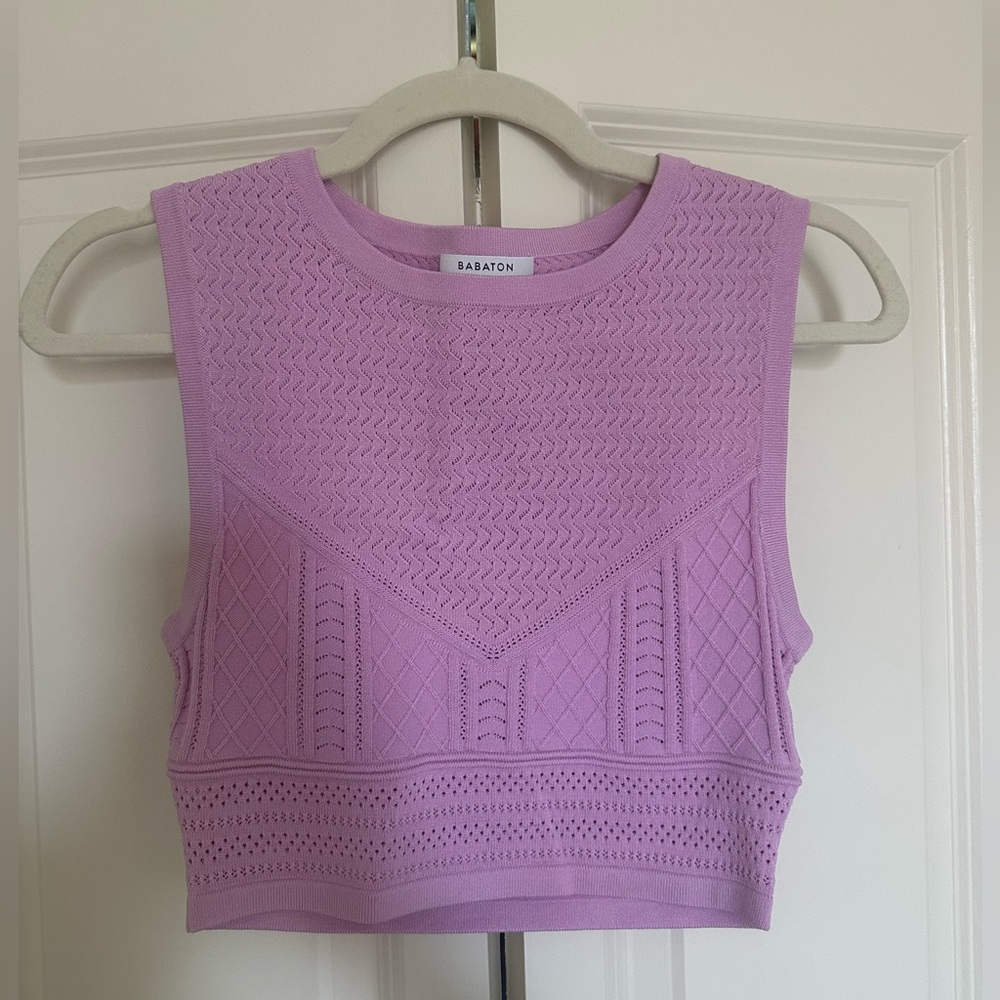 Aritzia babaton pointelle tank crop top